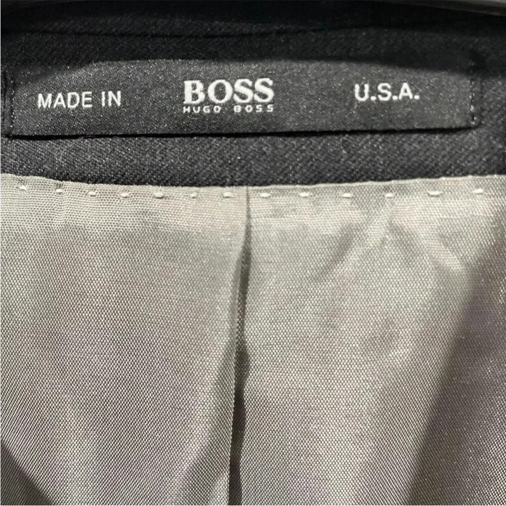 Hugo Boss Pasolini Movie Charcoal Grey 2 Button Super 100 Wool Blazer Jacket 46L - Picture 3 of 9